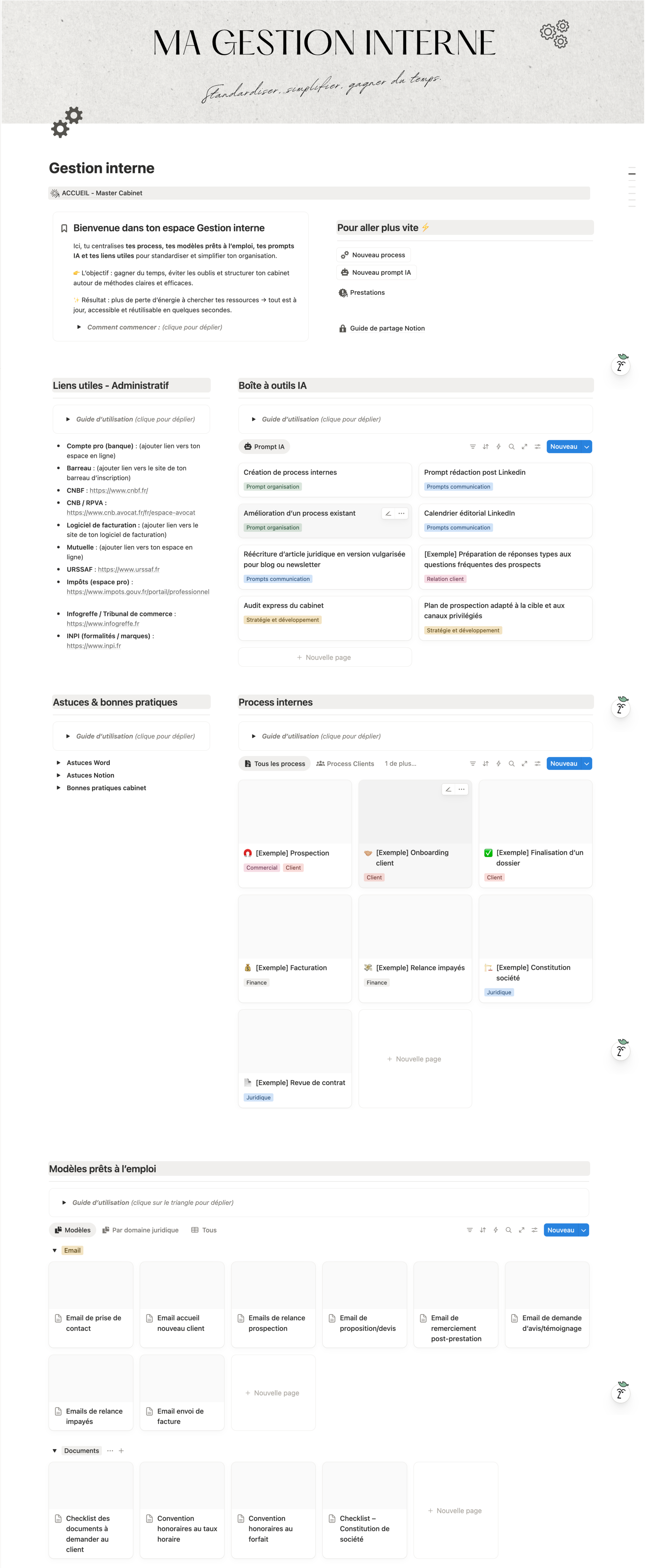 Master Cabinet Gestion interne